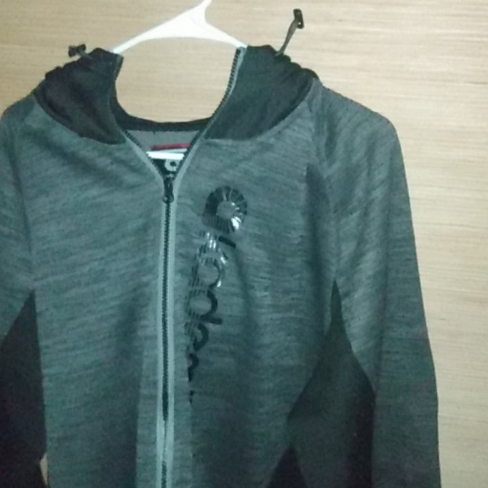 Gray and black akademiks zip up hoodie